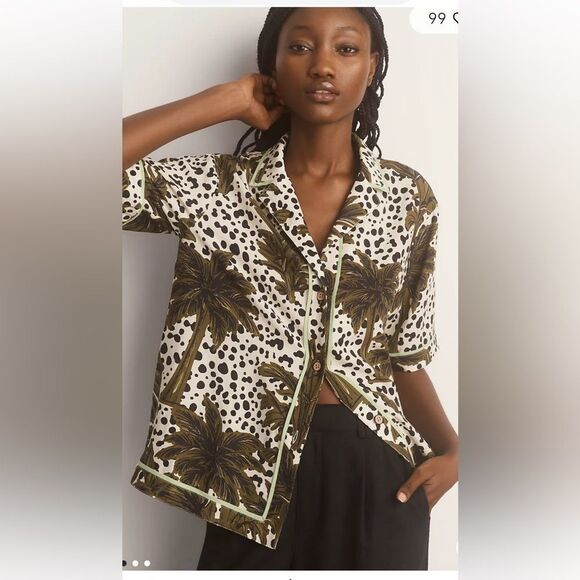 Anthropologie HINTER BELL Polly Buttondown Shirt - Picture 2 of 7